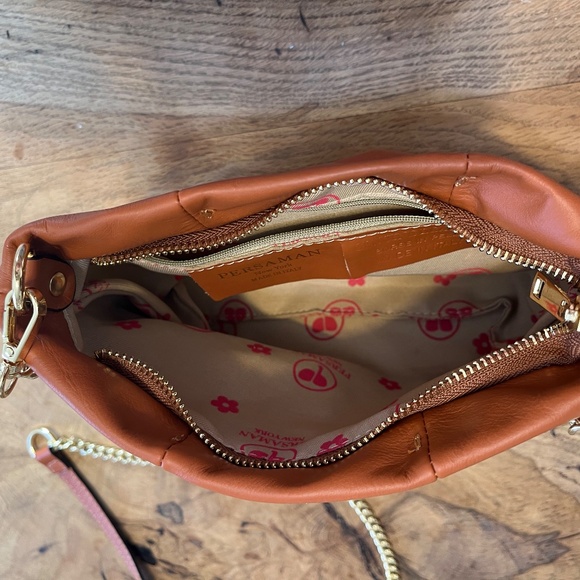 Persaman Crossbody Purse Brown with Gold Made in Italy - Picture 10 of 12